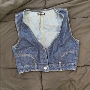 Two piece Denim Vest Set